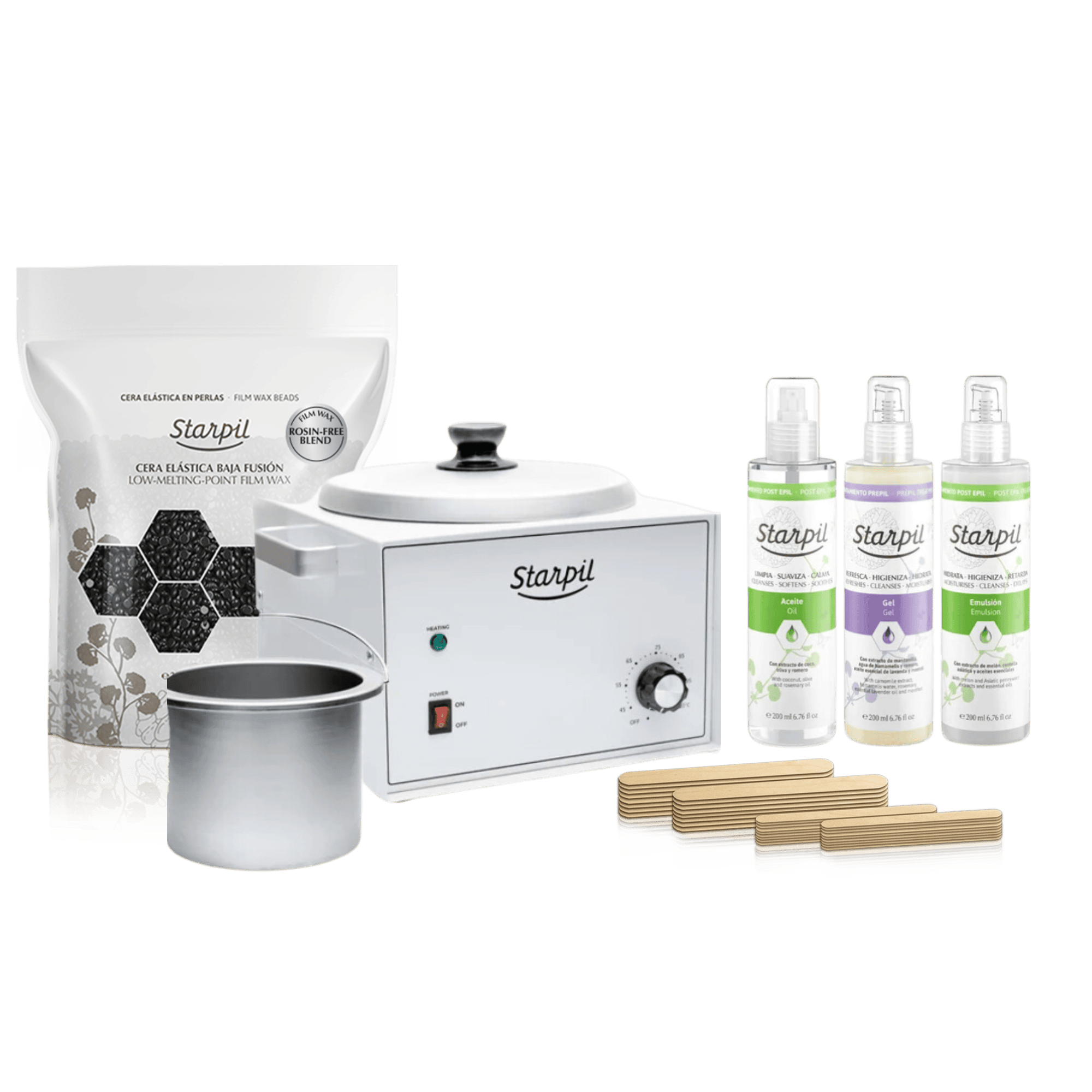 Kit profesional grande de calentador de cera dura - 5 lb