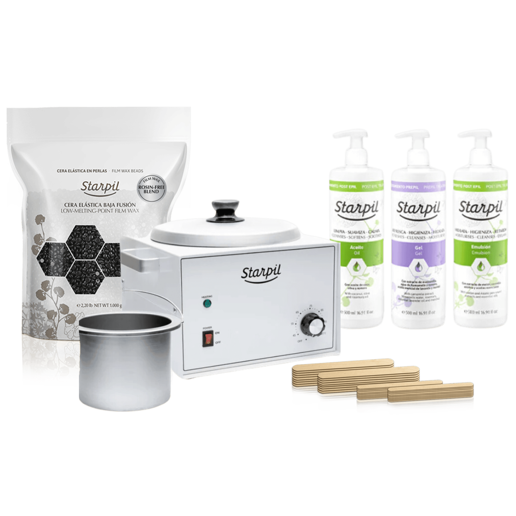Kit profesional grande de calentador de cera dura - 5 lb