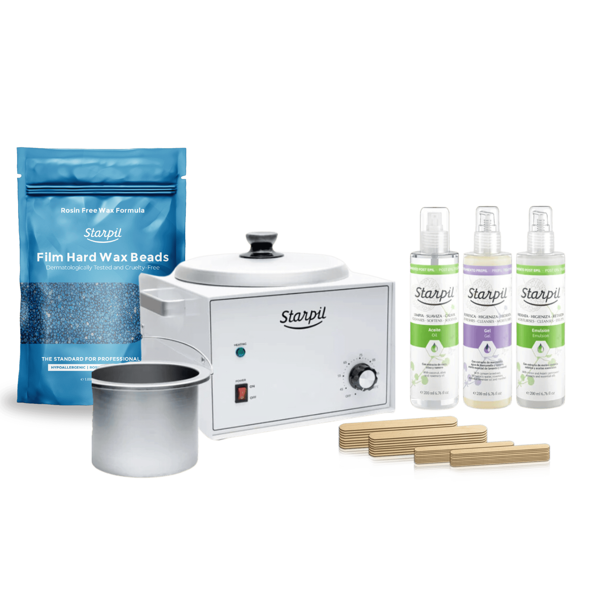 Kit profesional grande de calentador de cera dura - 5 lb