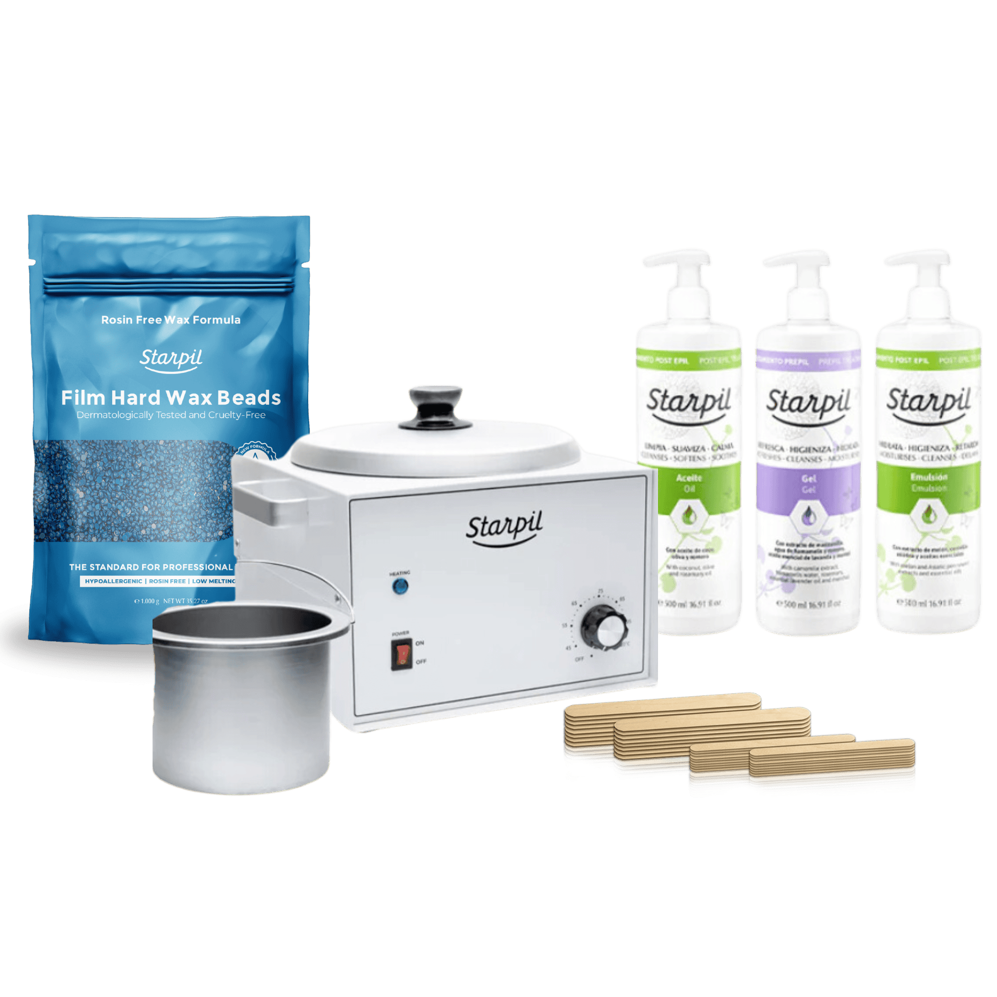 Kit profesional grande de calentador de cera dura - 5 lb