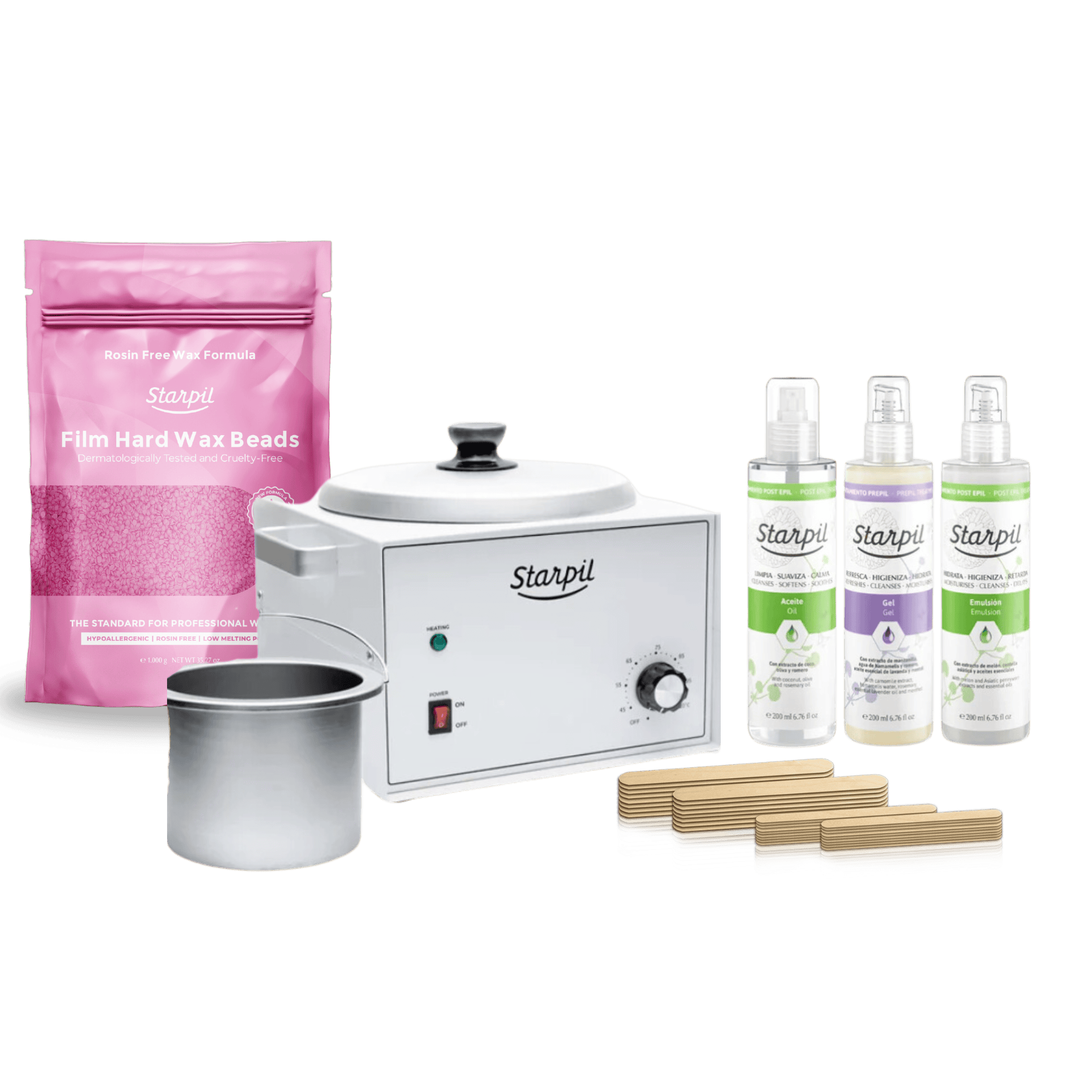 Kit profesional grande de calentador de cera dura - 5 lb