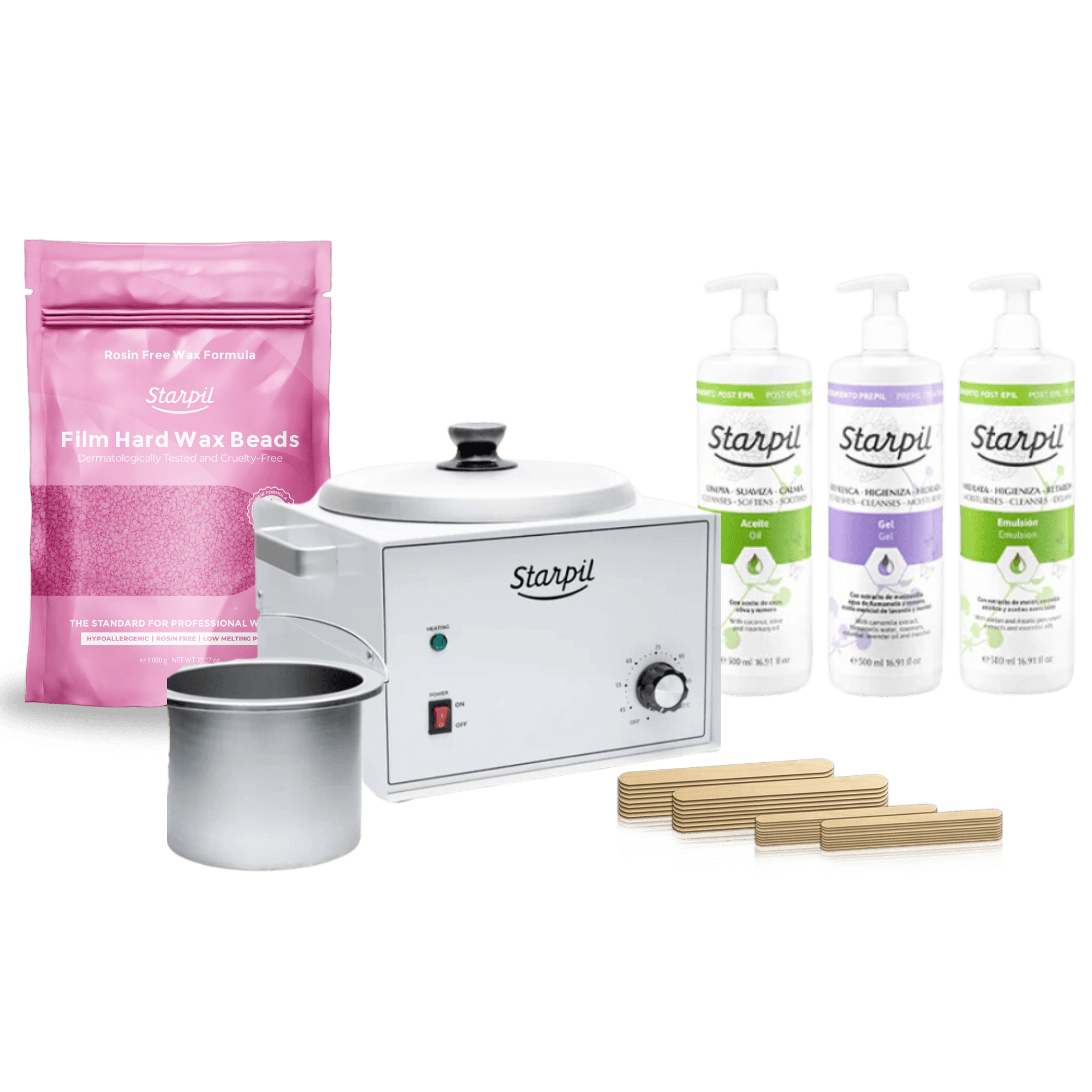 Kit profesional grande de calentador de cera dura - 5 lb