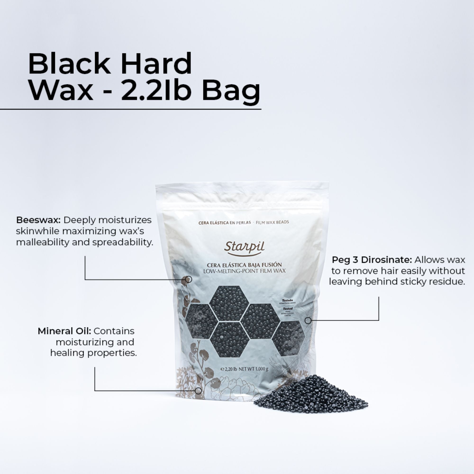 Black Film Hard Wax Beads (500g - 5lb)