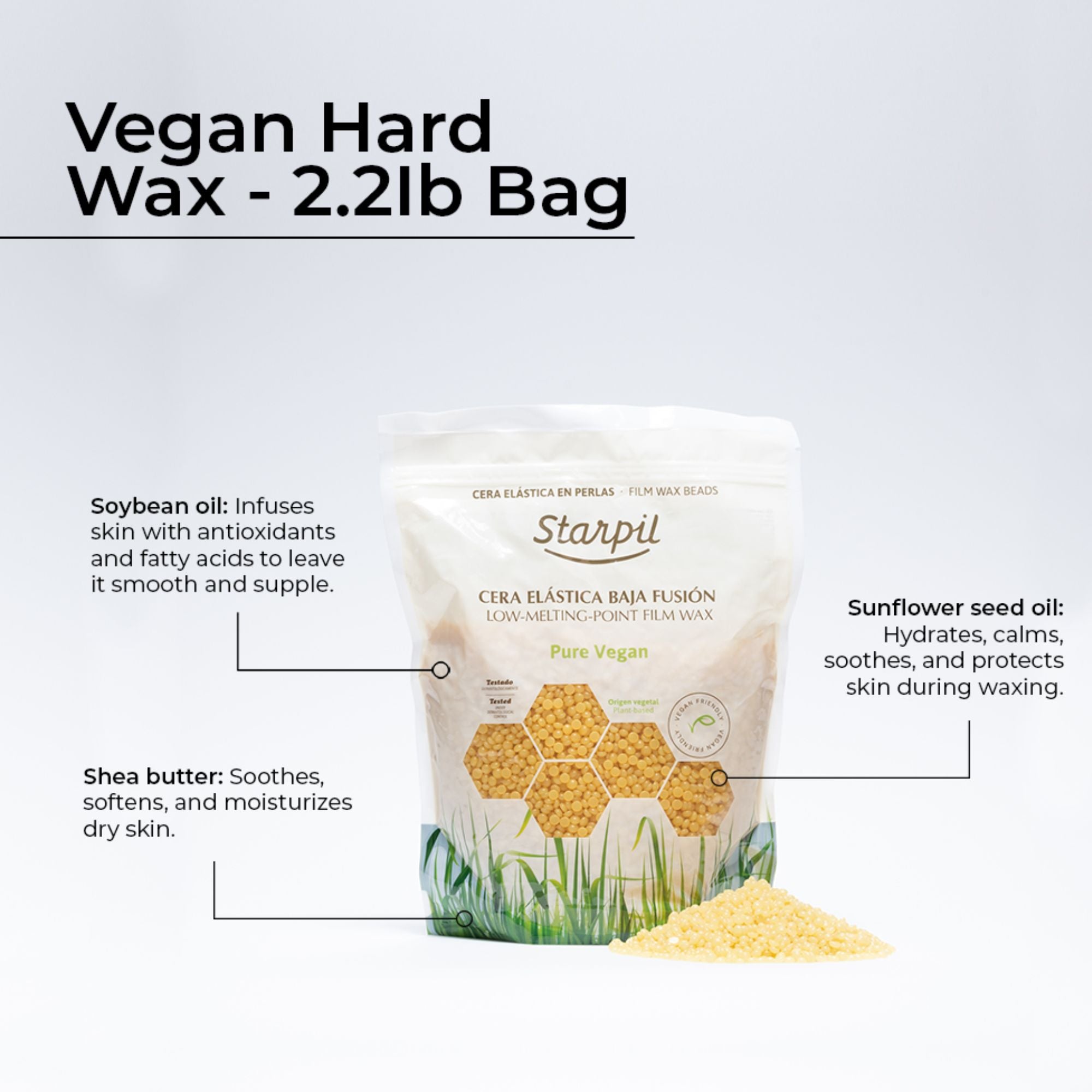 Contas de Cera Dura Vegana - 2,2 lb
