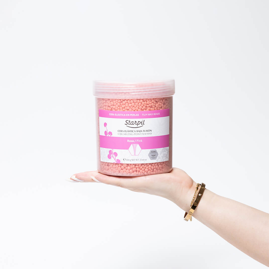 Mini pote de cera dura de filme rosa - 600 g