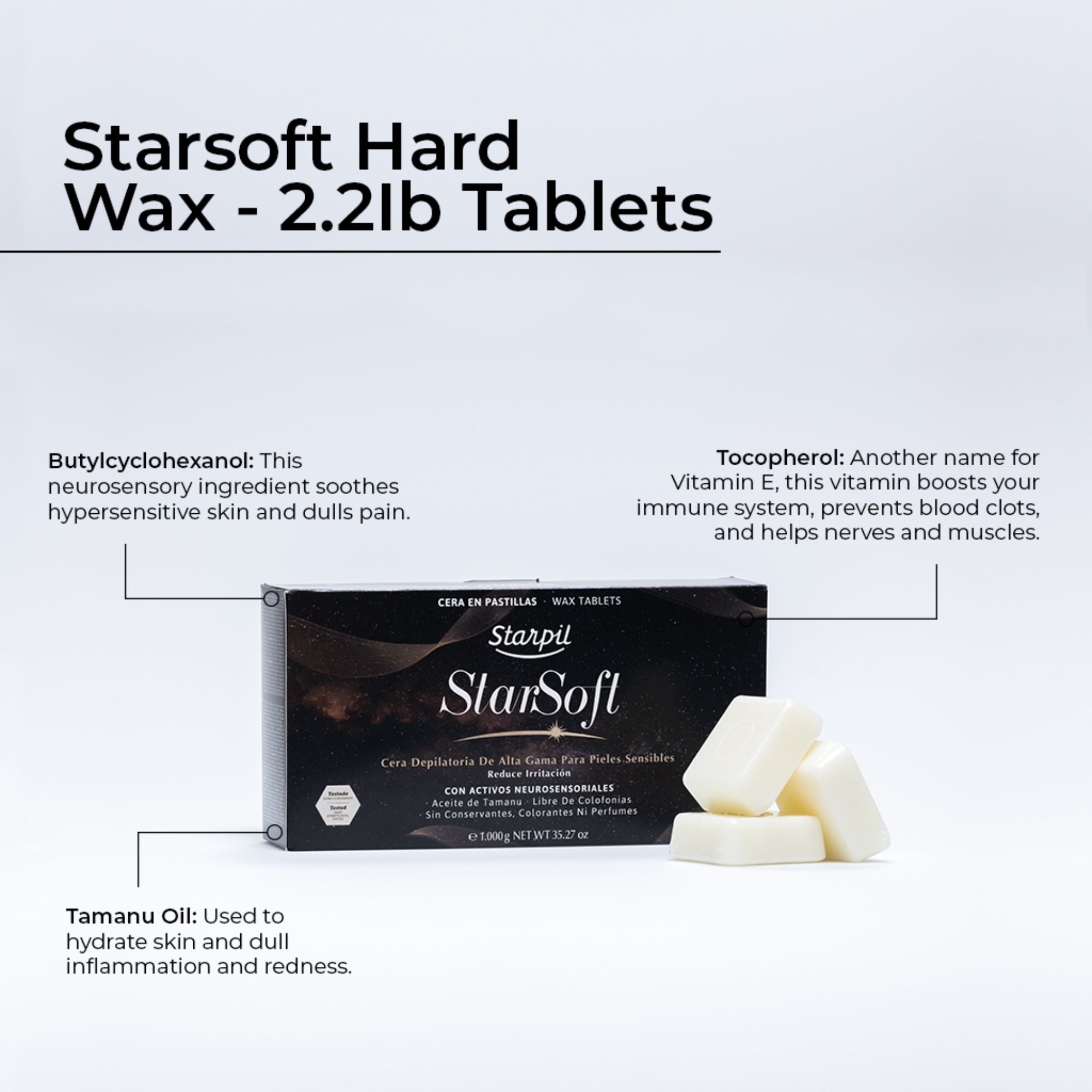 Comprimidos de cera dura Starsoft Film - 2,2 lb