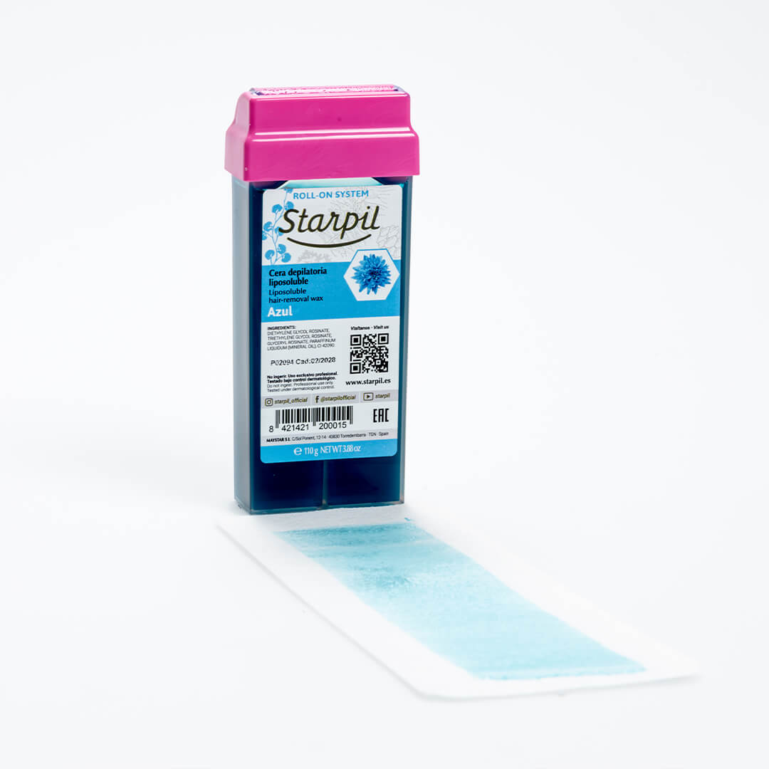 Cartuchos de Cera Roll-On Azul - Pacote com 20