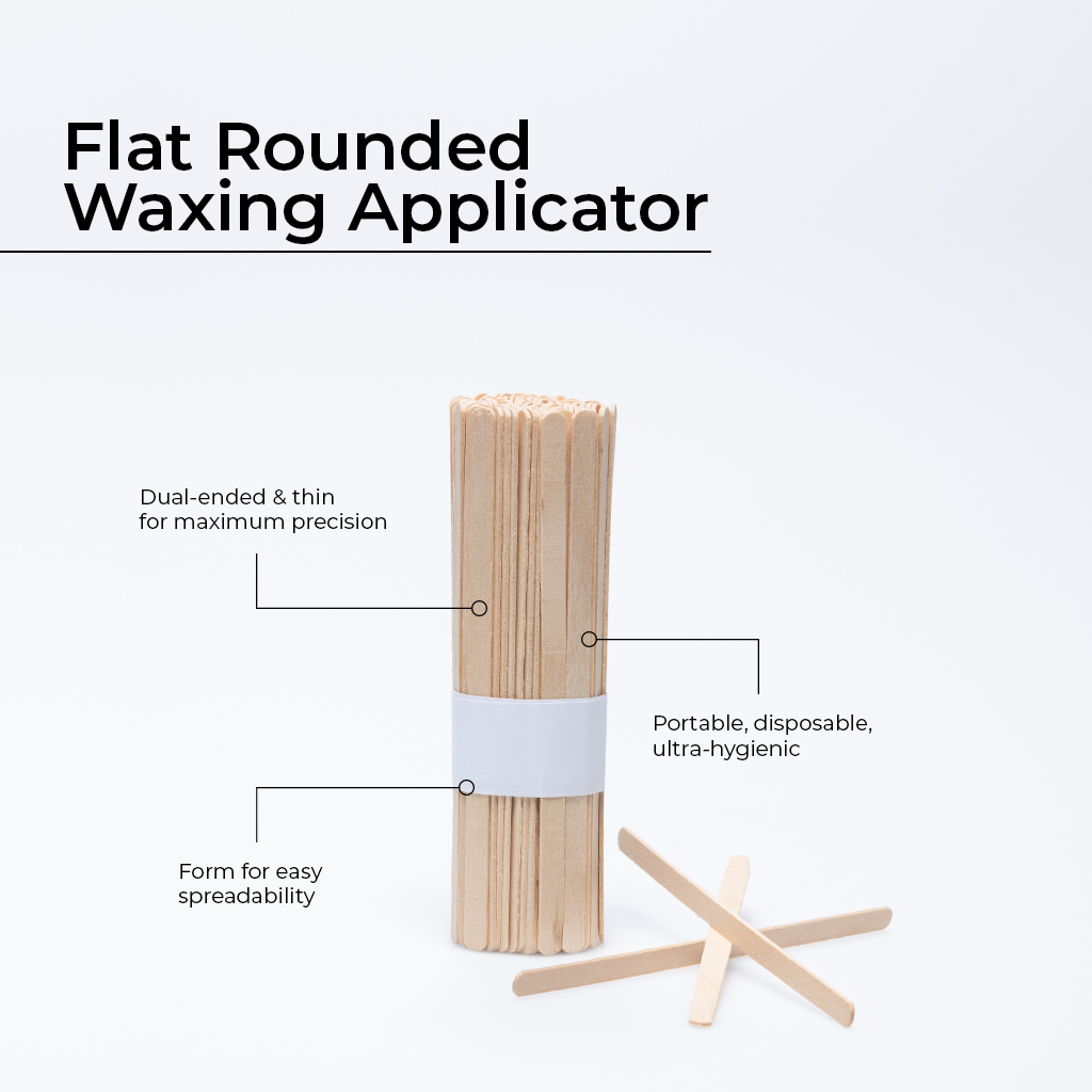 Flat-Rounded Wooden Waxing Applicator