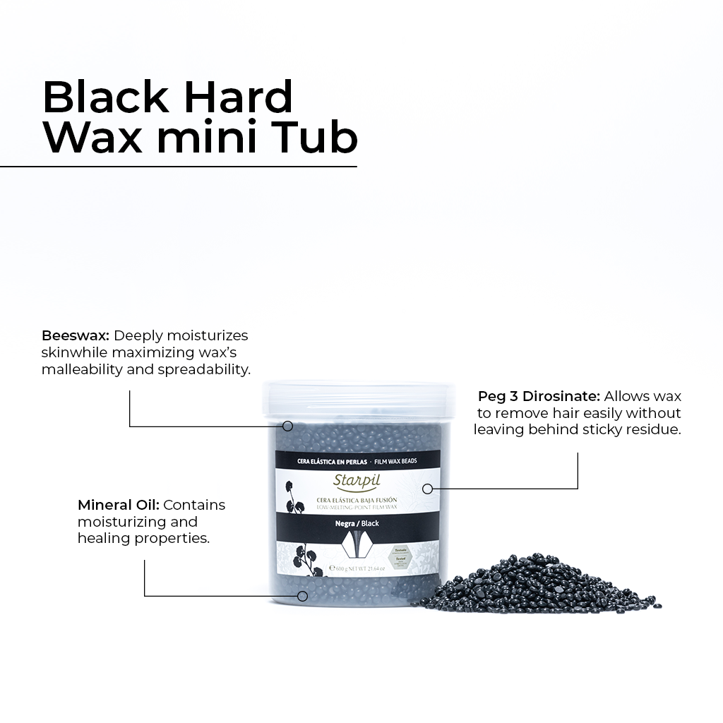 Black Film Hard Wax Beads - 600g Mini Tub