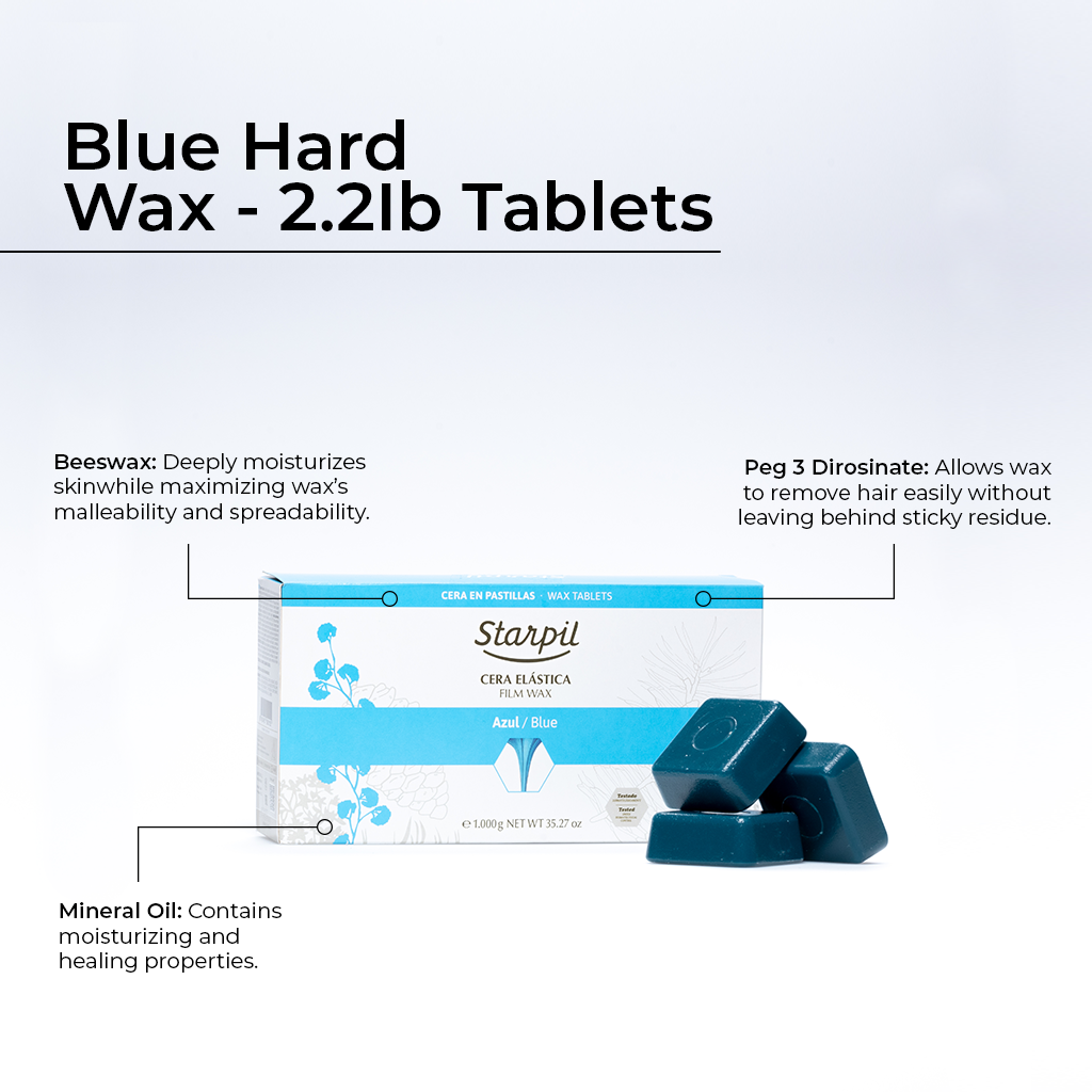 Comprimidos de cera dura de película azul - caixa de 2,2 lb