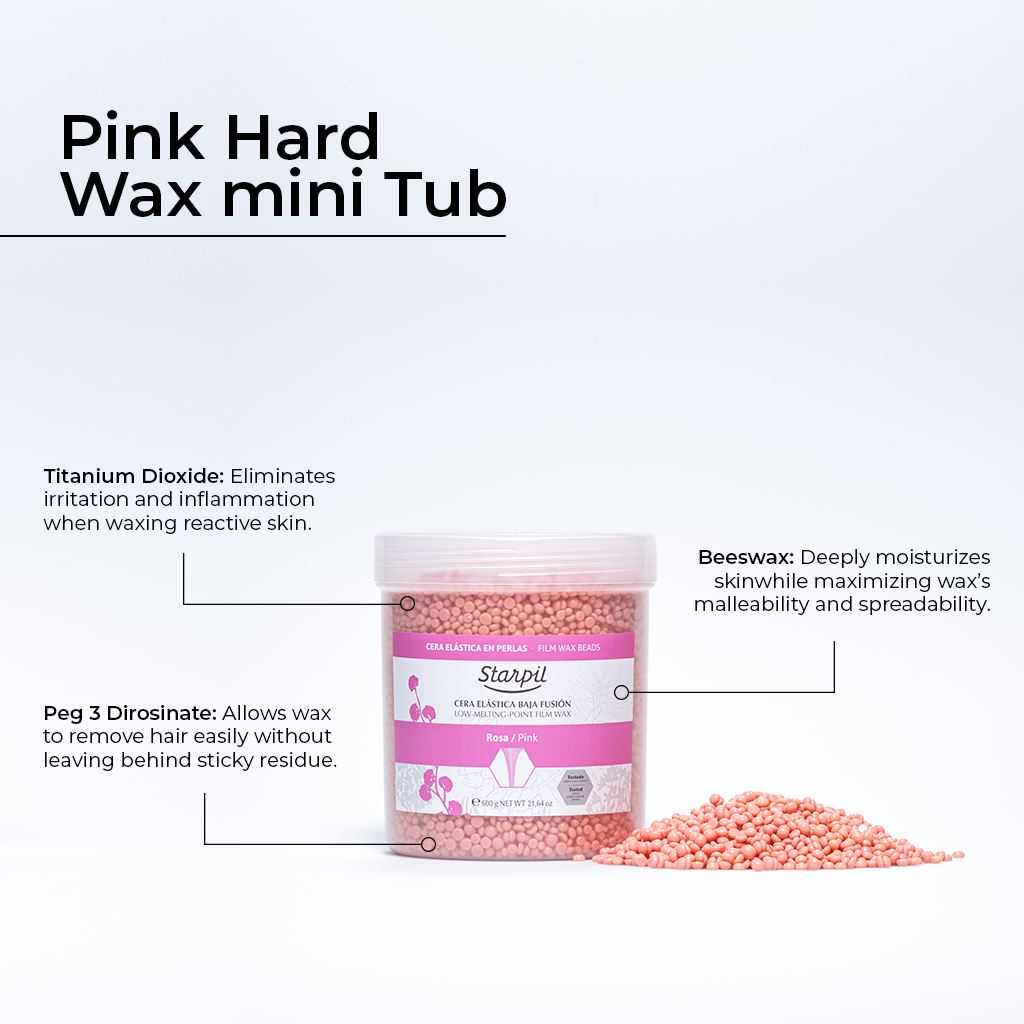 Pink Film Hard Wax Beads - 600g Mini Tub