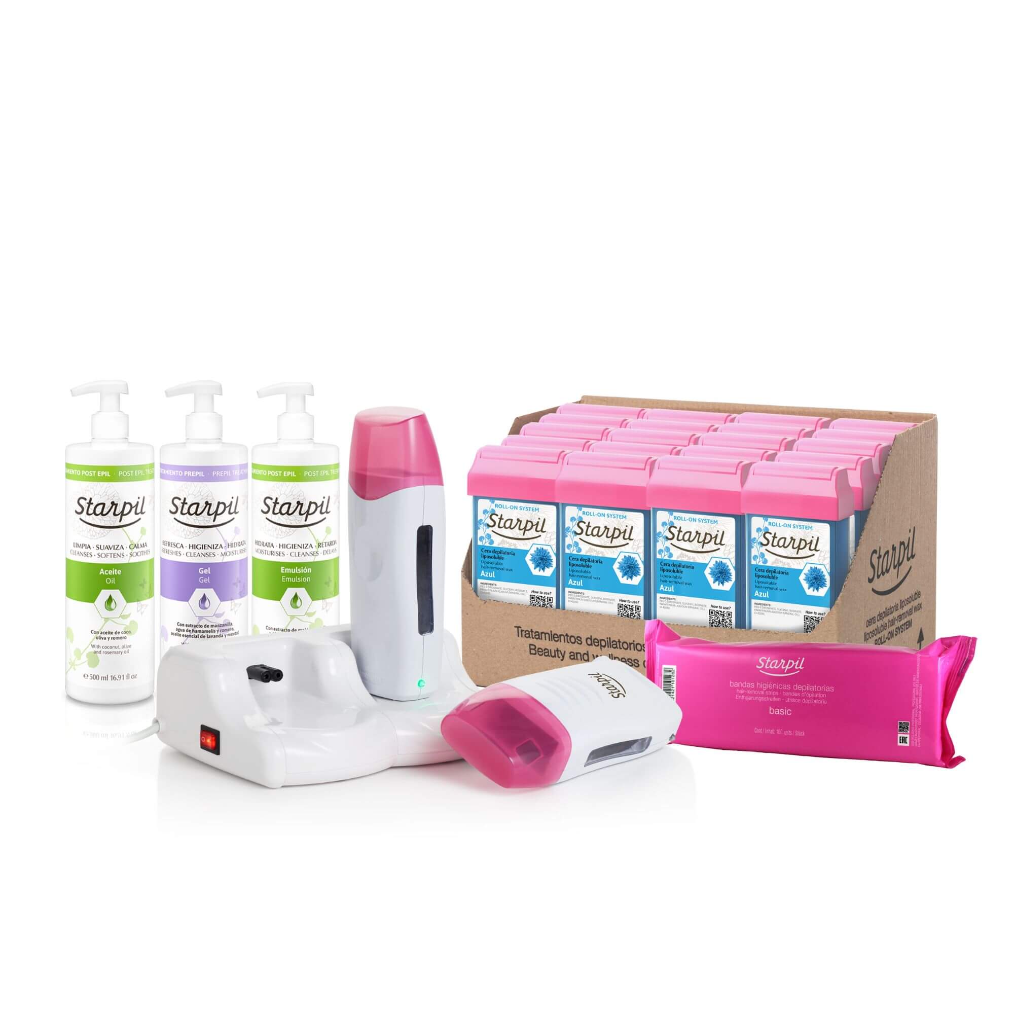 Kit de cera roll-on duplo profissional