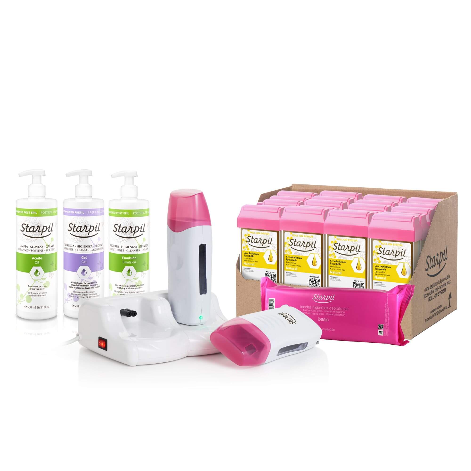 Kit de cera profesional doble roll-on