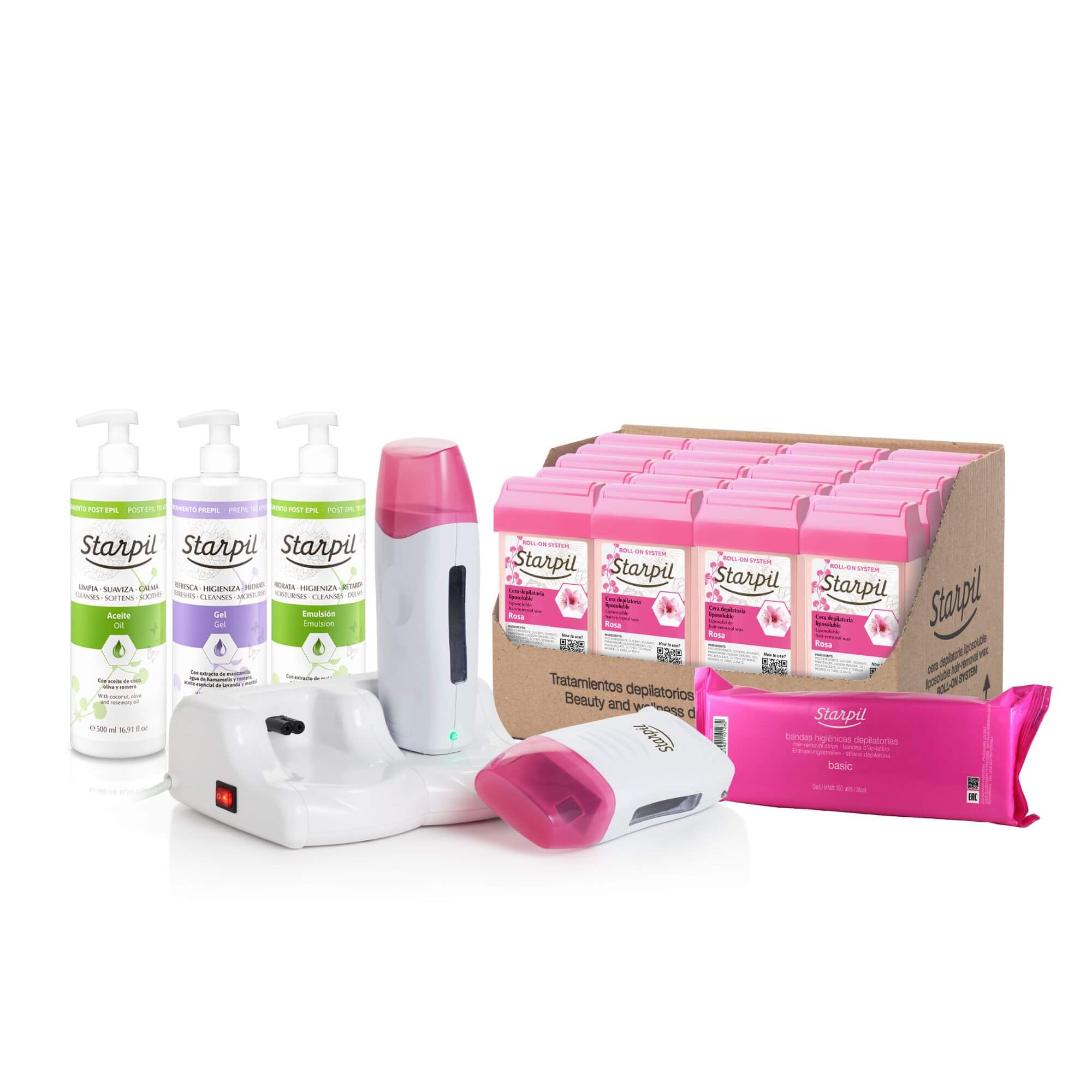 Kit de cera roll-on duplo profissional