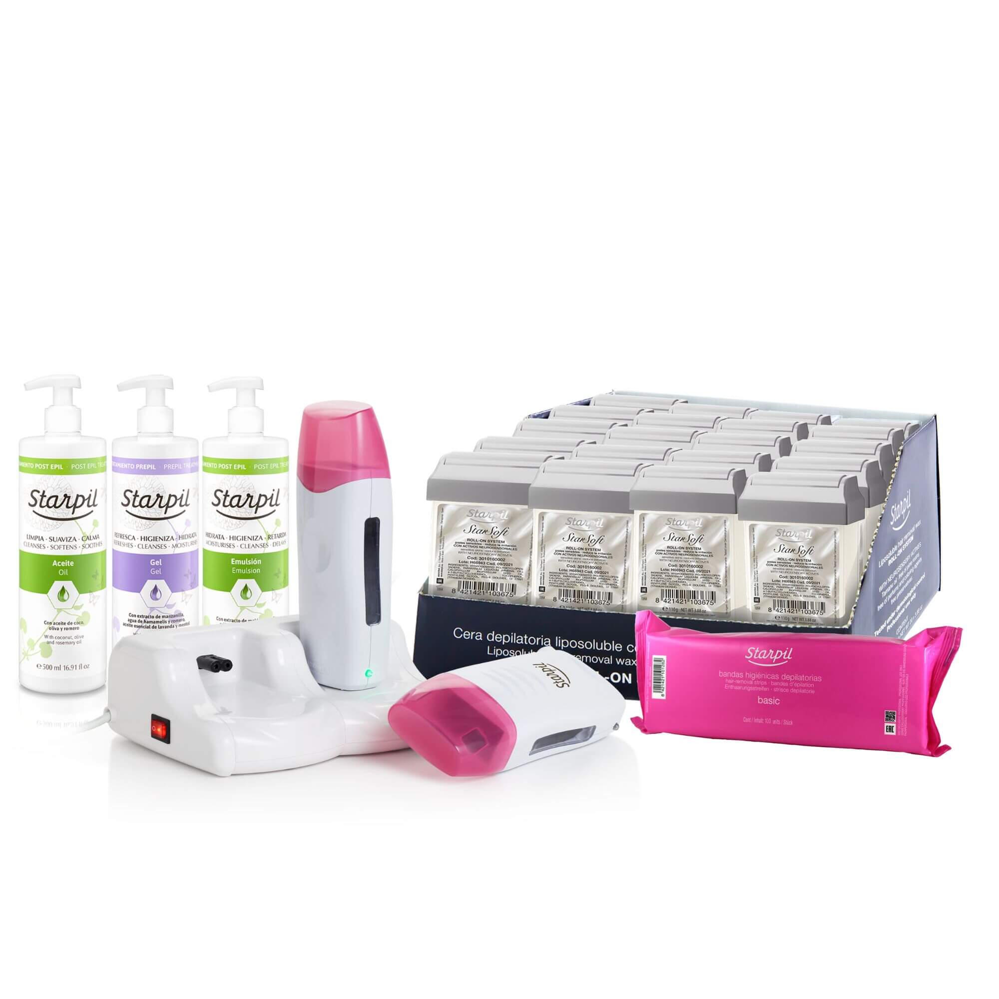 Kit de cera profesional doble roll-on