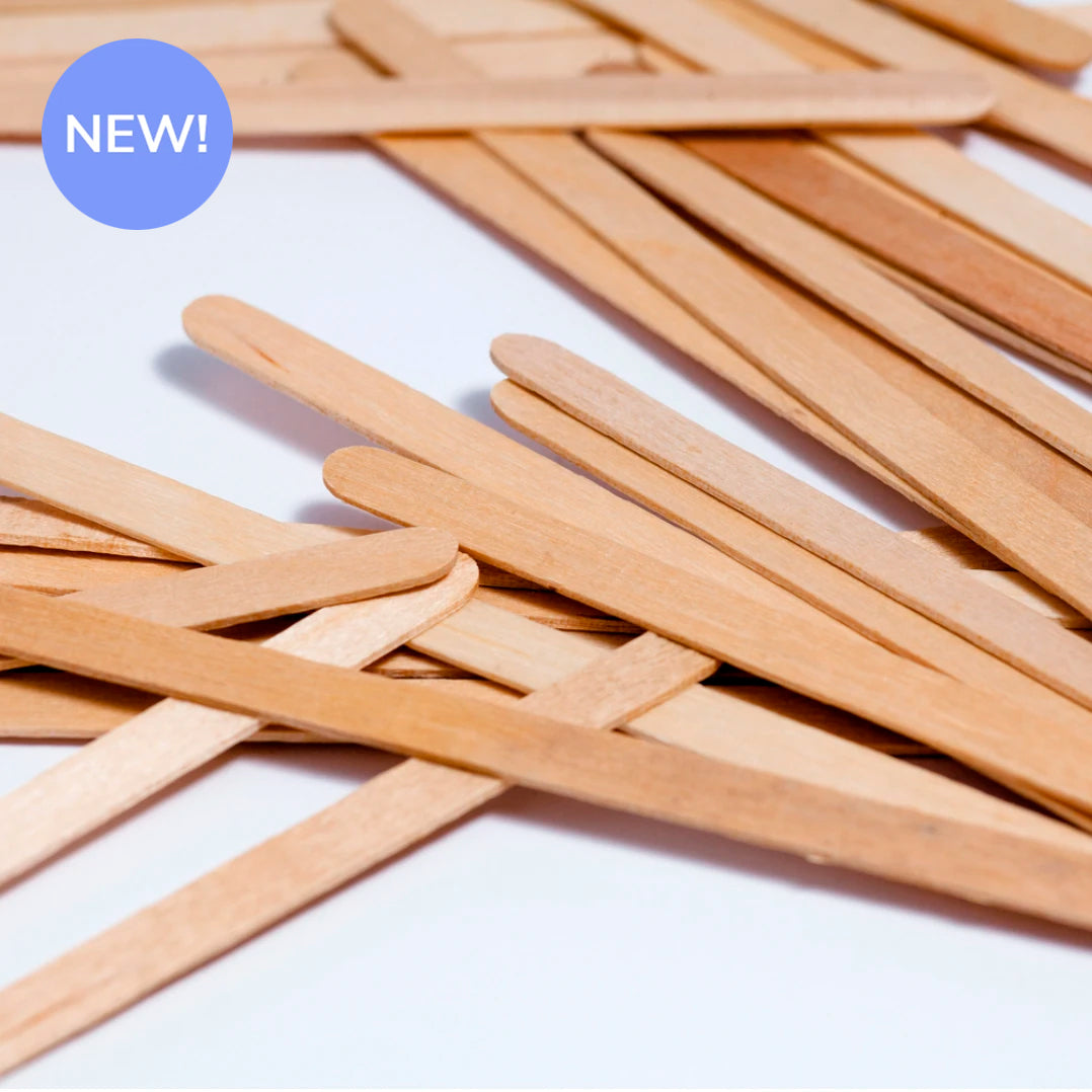 Flat-Rounded Wooden Waxing Applicator