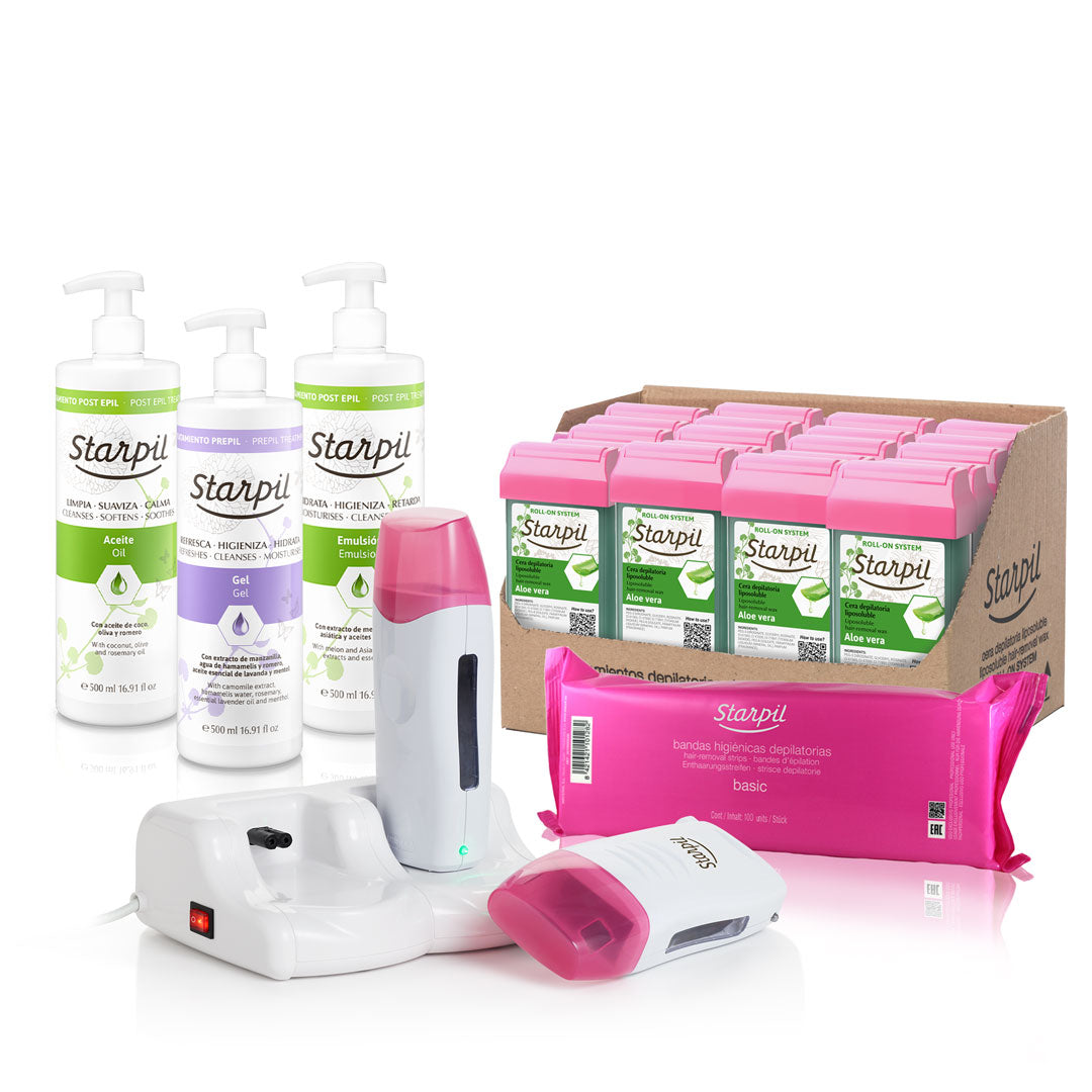 Kit de cera profesional doble roll-on