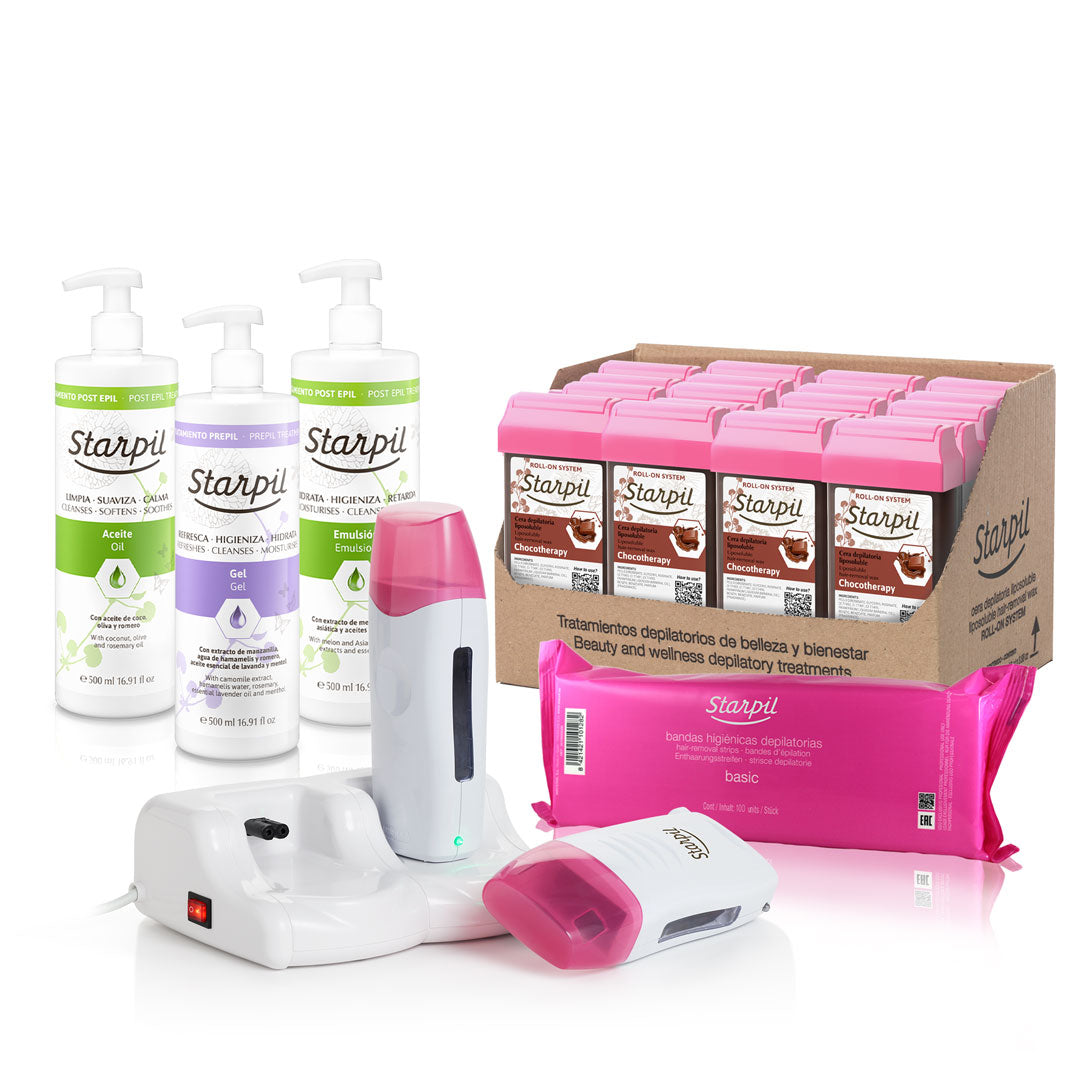 Kit de cera roll-on duplo profissional