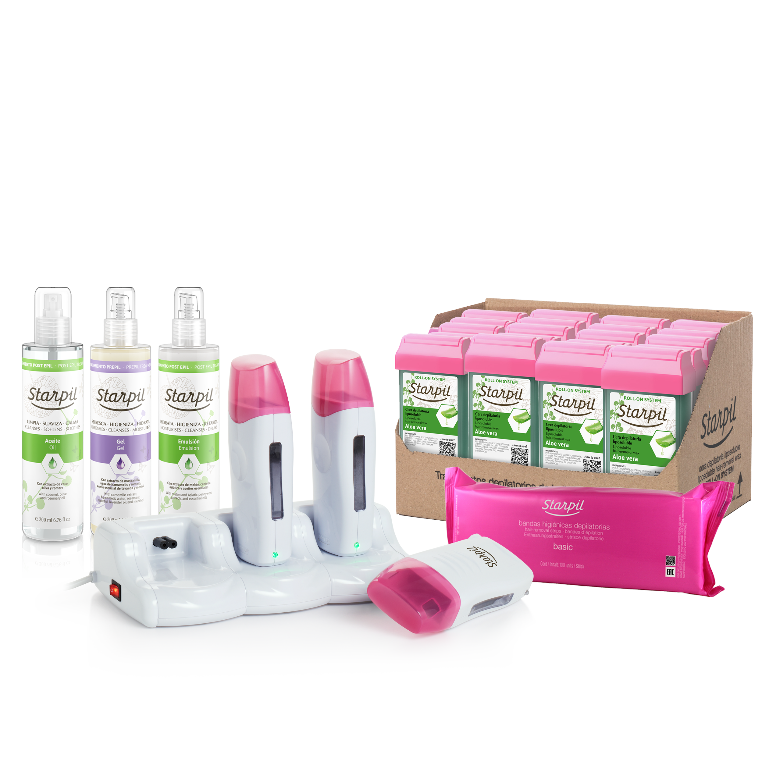 Kit profesional de cera triple roll-on