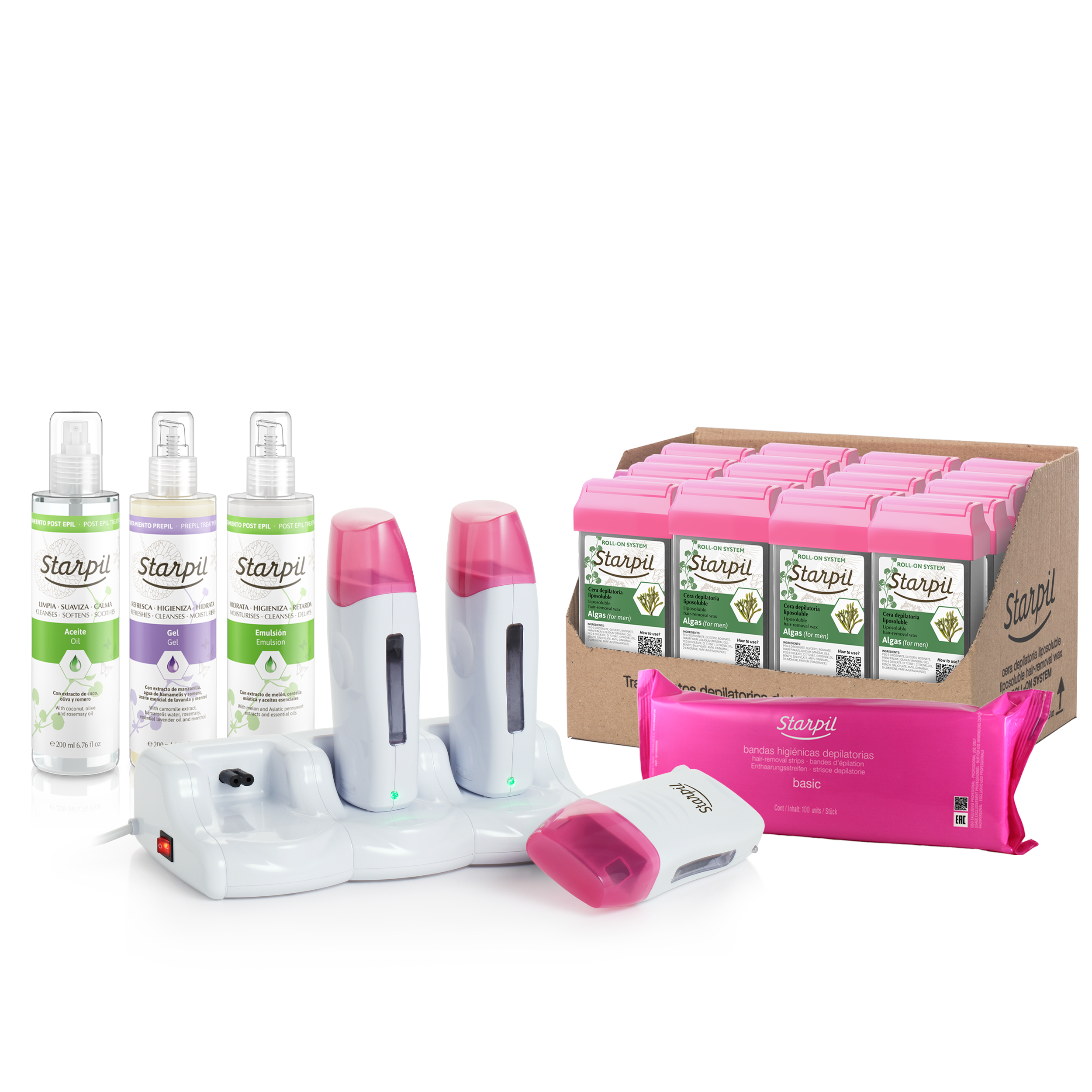 Kit profissional de cera roll-on triplo