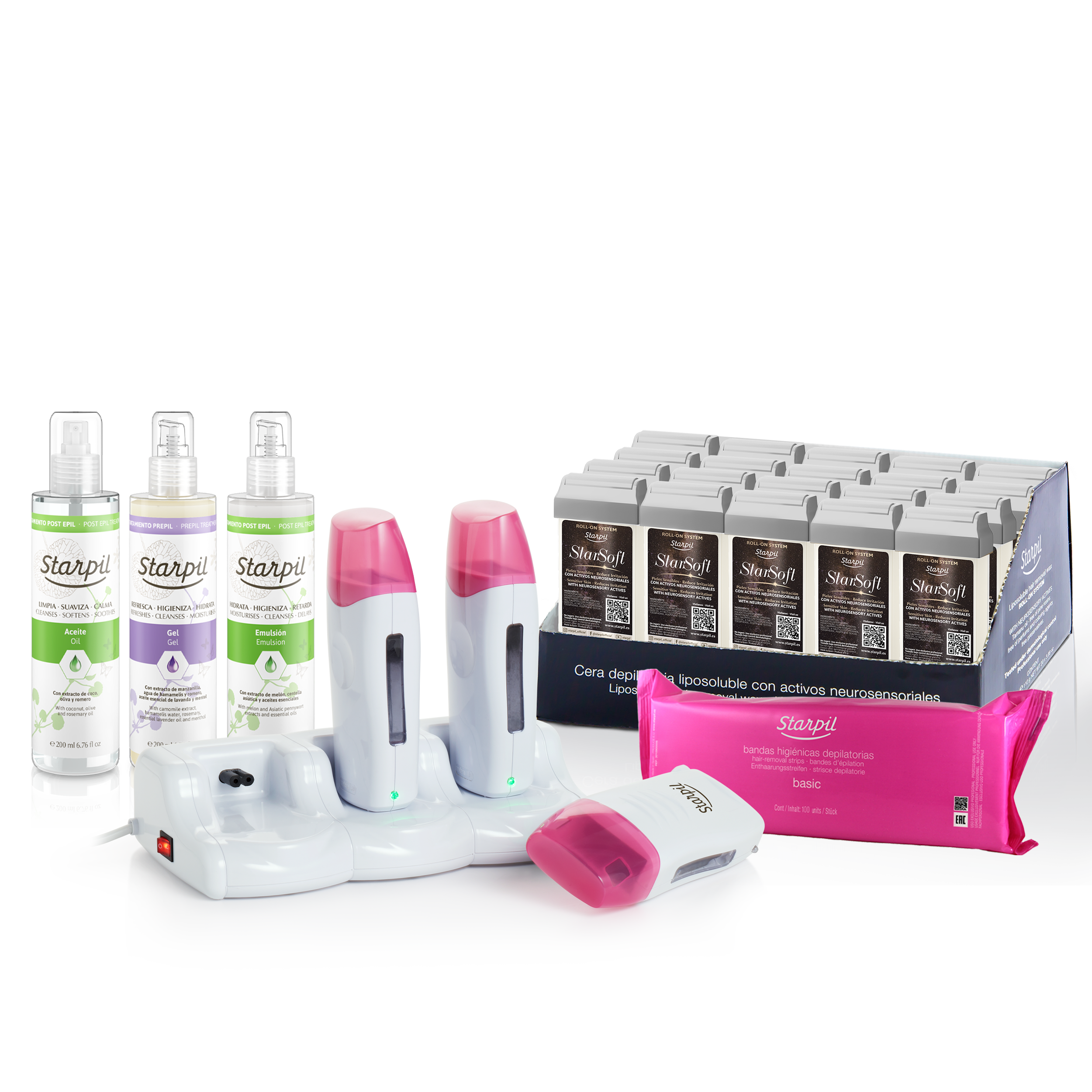 Kit profesional de cera triple roll-on