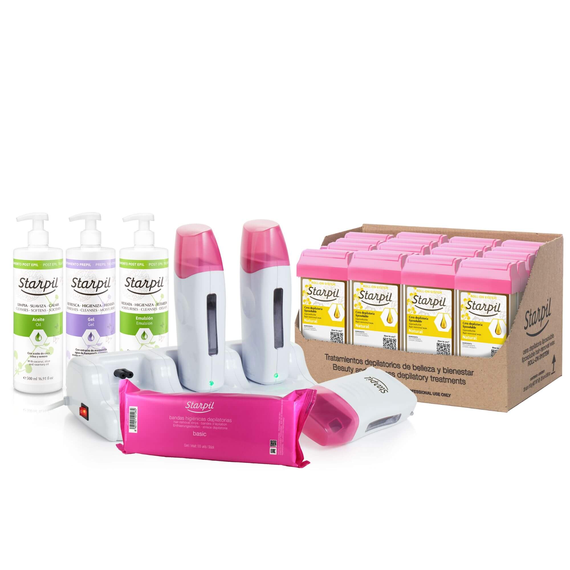 Kit profissional de cera roll-on triplo